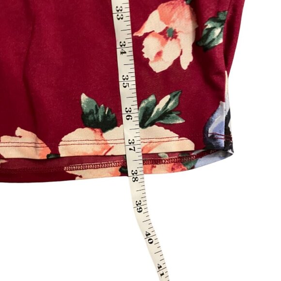 Forever 21+ Floral Low Cut V-Neck Floral 3/4 Sleeve Midi Dress Occasion Event XL - Picture 5 of 7